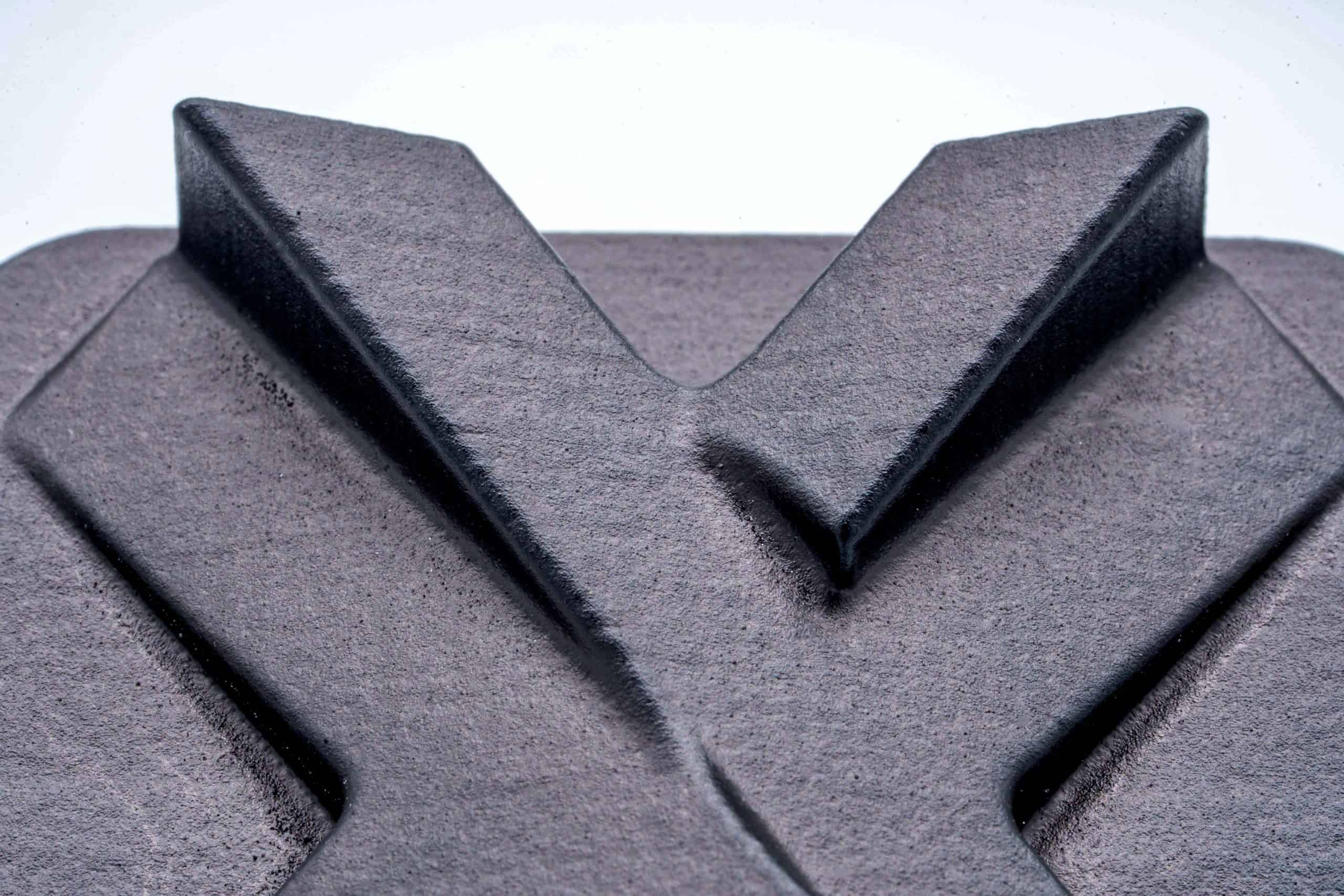 SLS PA12 vapour smoothed and dyed in black